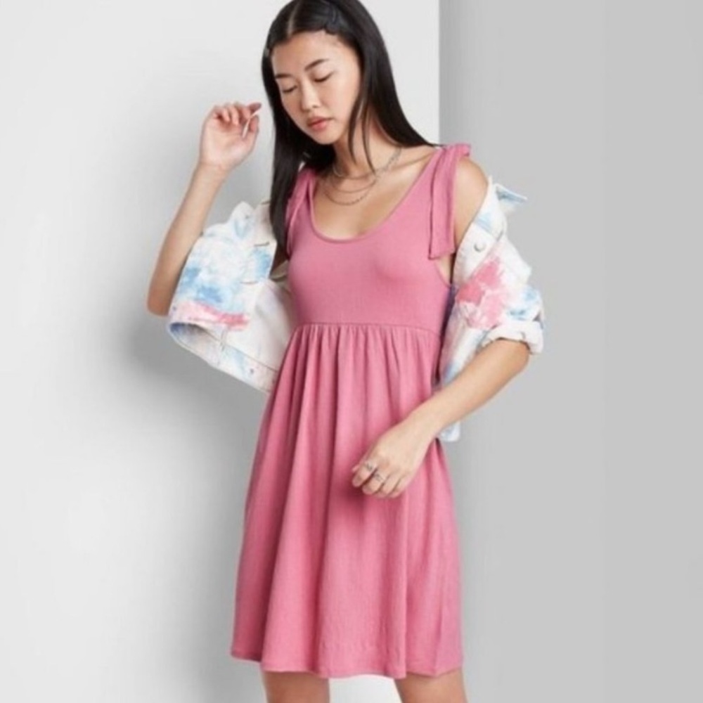 pink tie shoulder sundress